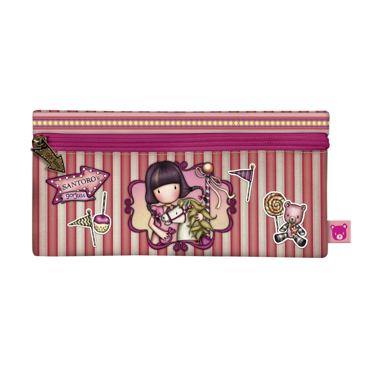 Penalhus Gorjuss Carousel Laksefarvet (22 x 11 x 1.5 cm)
