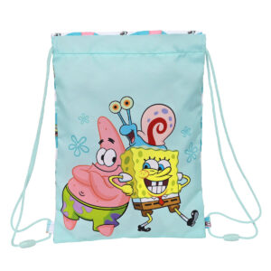 Rygsæk med Snore Spongebob Stay positive Blå Hvid 26 x 34 x 1 cm