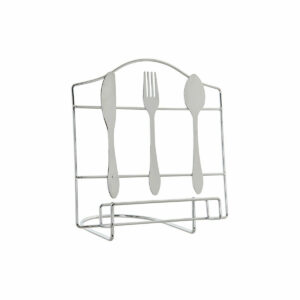 Staffeli DKD Home Decor Bestik Sølvfarvet Metal Plastik 23 x 15 x 22 cm