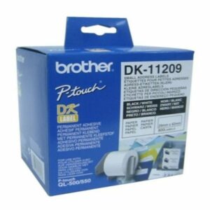 Printer labels Brother DK11209 62 x 29 mm Hvid Sort/Hvid