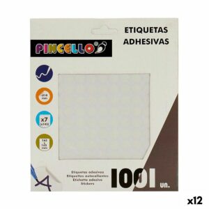 Selvklæbende etiketter Pincello Hvid Ø 10 mm 17 x 4 x 19 cm (12 enheder)