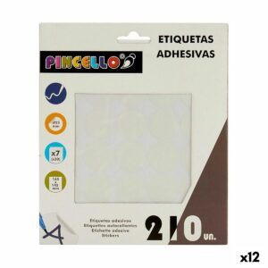Selvklæbende etiketter Pincello Hvid Ø 25 mm 17 x 4 x 19 cm (12 enheder)