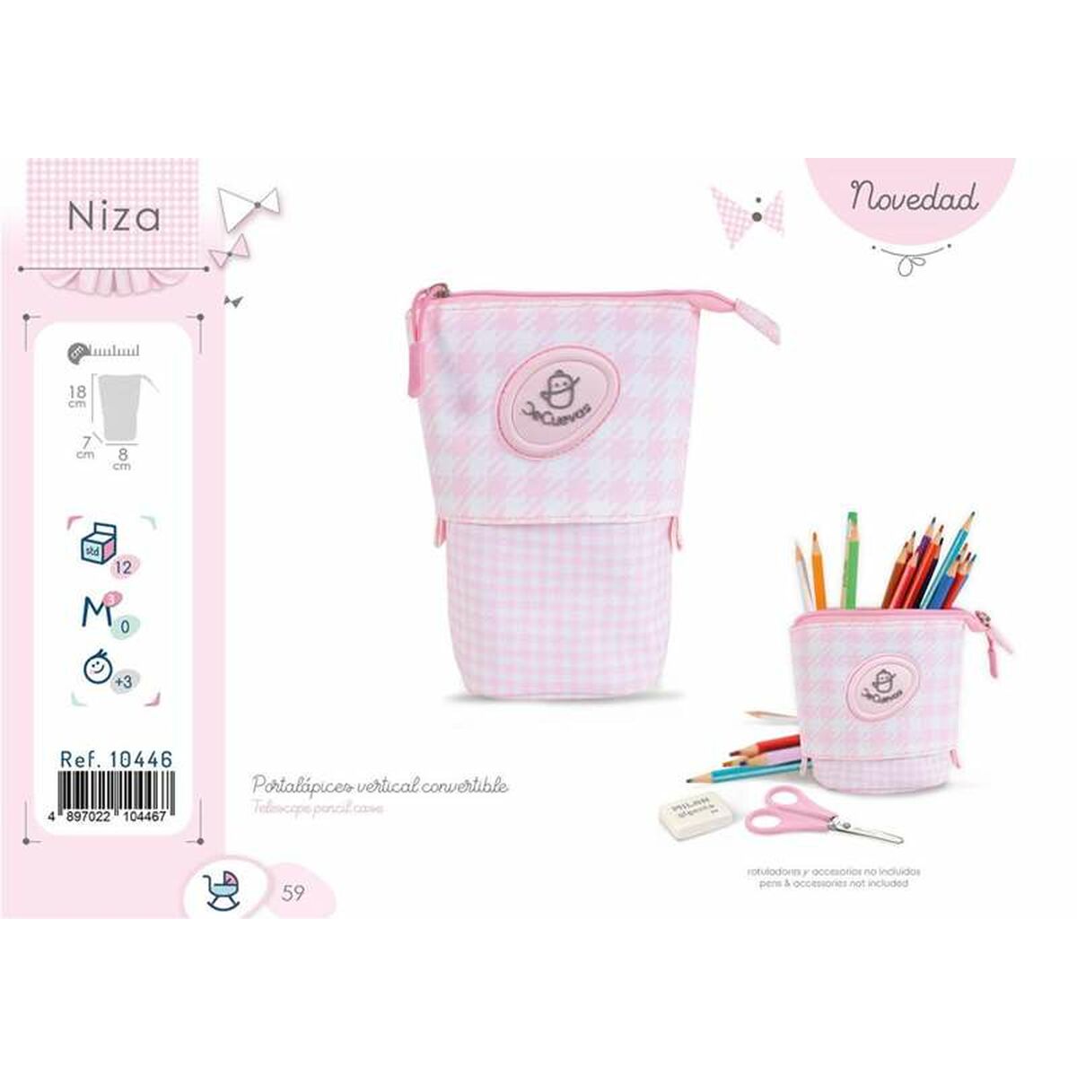 Blyantholder Decuevas Niza Pink 18 x 7 x 8 cm Convertible – billede 4