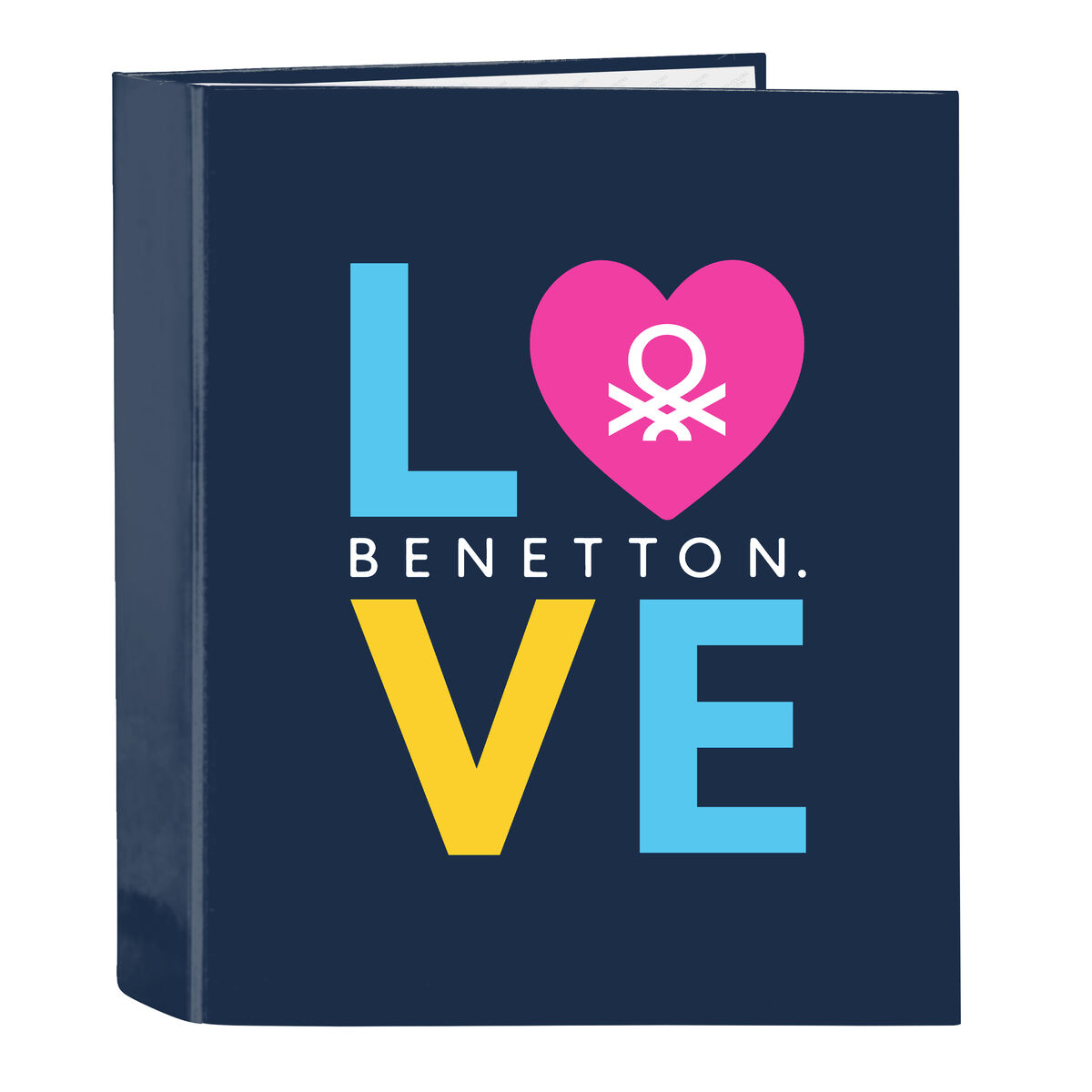 Ringbind Benetton Love Marineblå A4 (27 x 33 x 6 cm) – billede 1