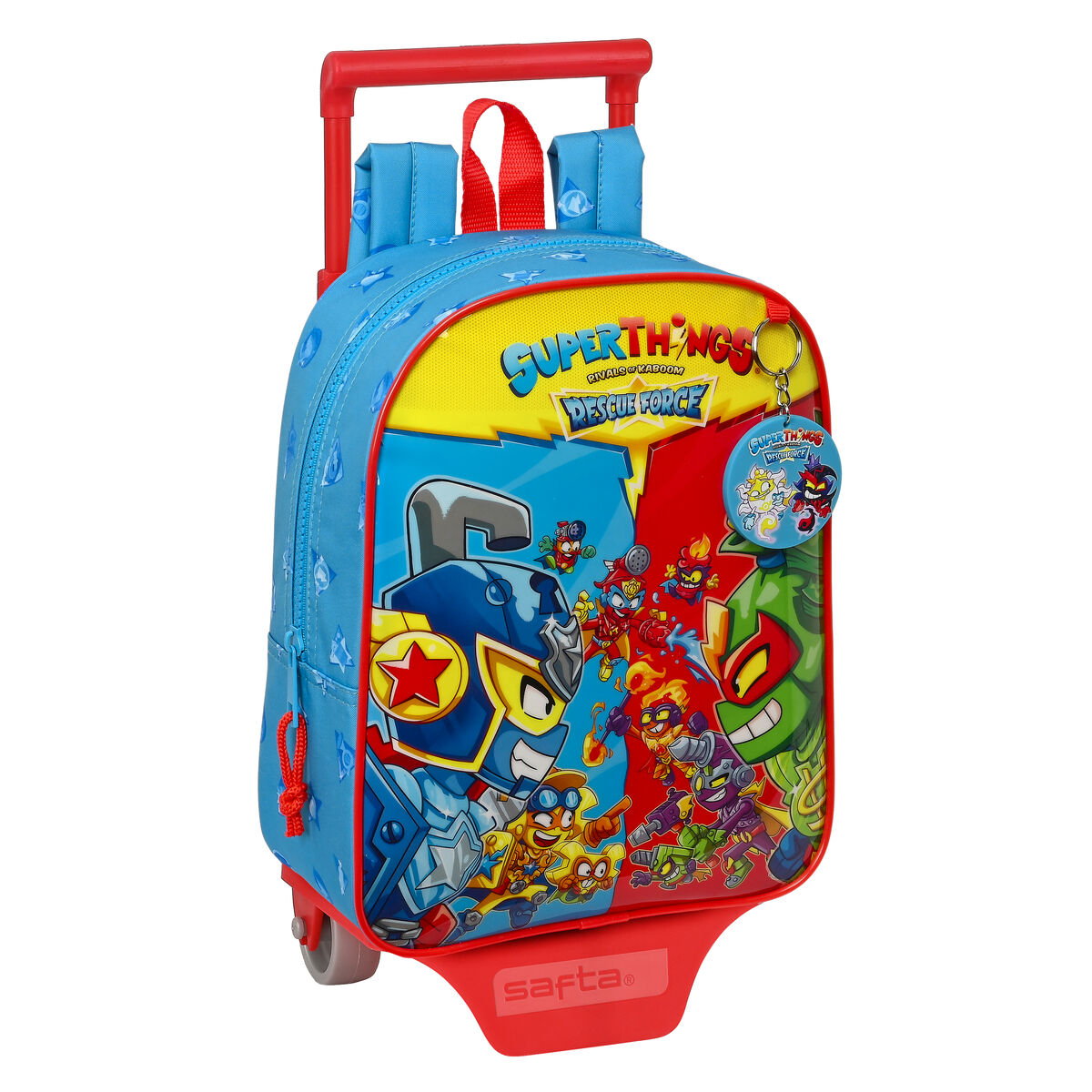 Skolerygsæk med Hjul SuperThings Rescue force Blå 22 x 27 x 10 cm – billede 1