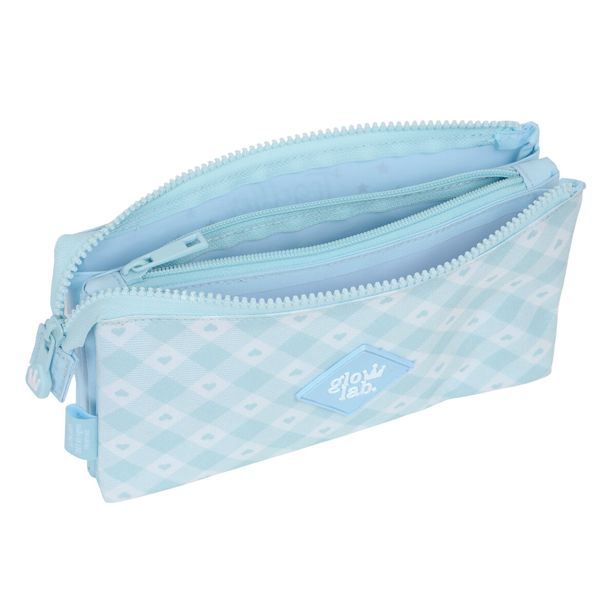 Tredobbelt bæretaske Glow Lab Cisnes Lyseblå 22 x 12 x 3 cm – billede 3
