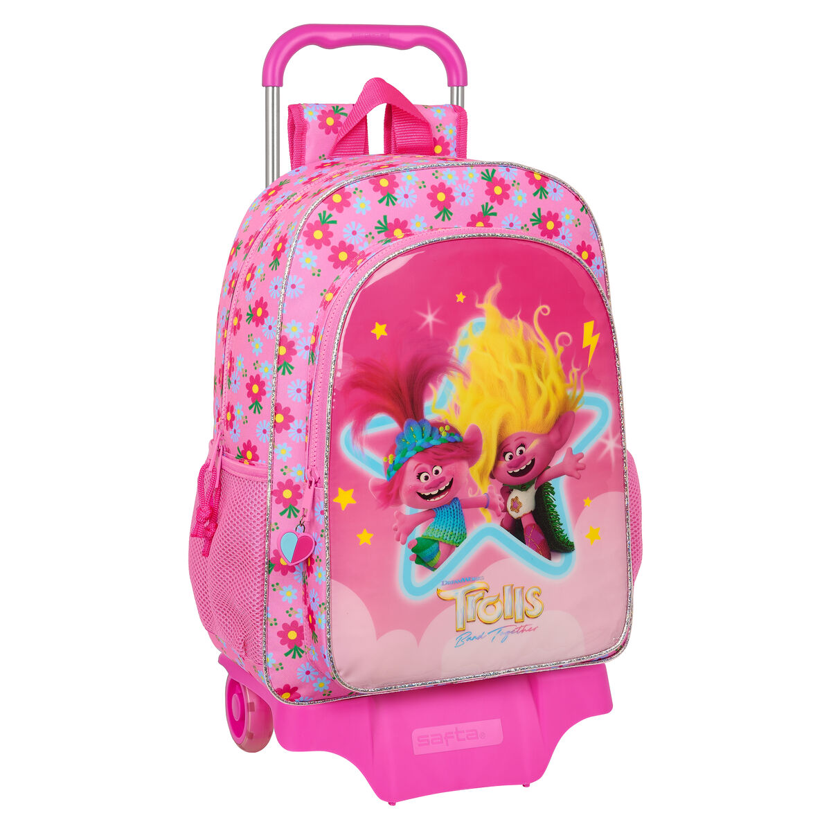 Skolerygsæk med Hjul Trolls Pink 33 x 42 x 14 cm – billede 1