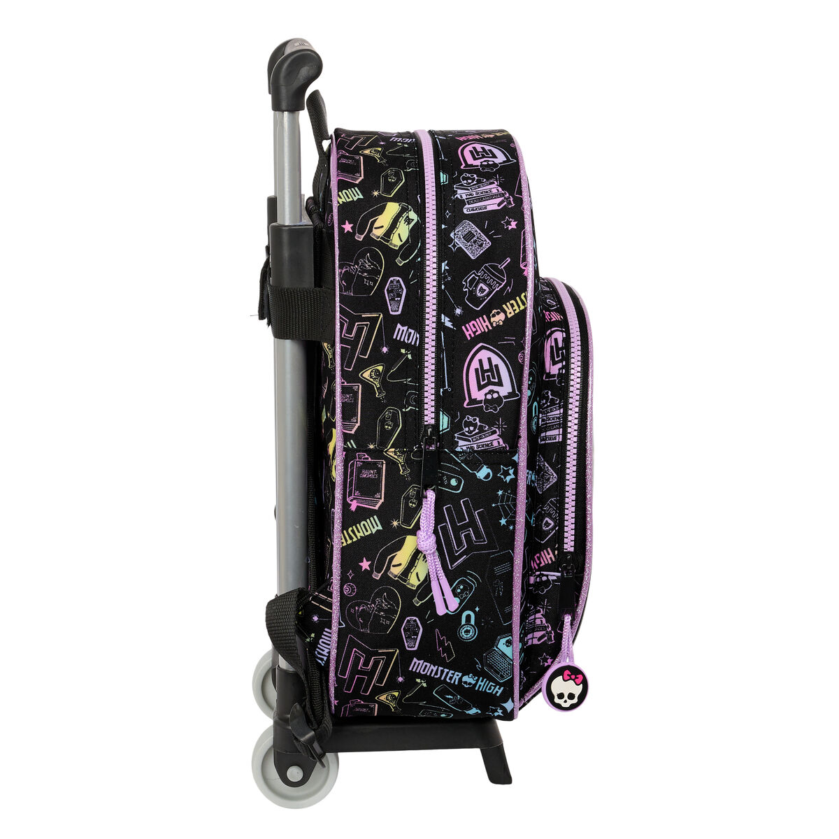 Skolerygsæk med Hjul Monster High Sort 28 x 34 x 10 cm – billede 3