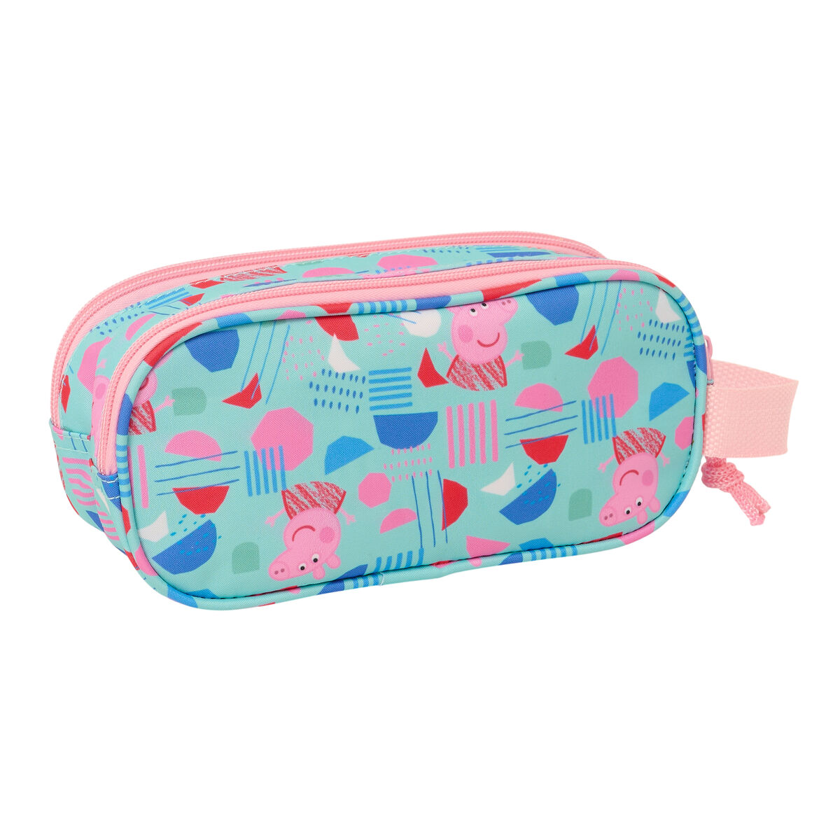 Dobbelt carry-all Peppa Pig Grøn Pink 21 x 8 x 6 cm 3D – billede 2