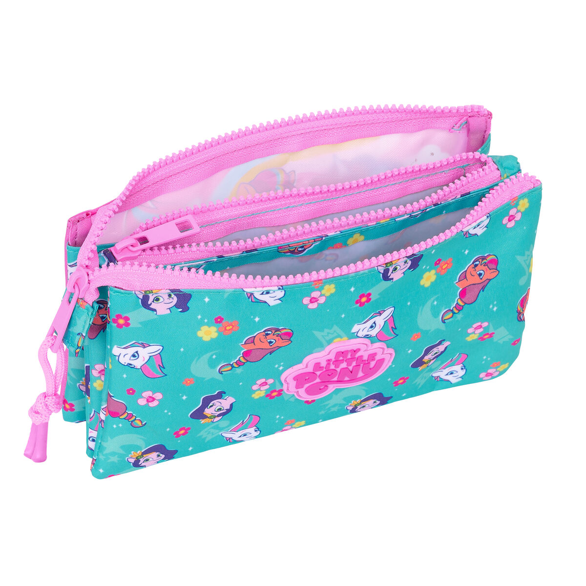 Tredobbelt bæretaske My Little Pony Magic Pink Turkisblå 22 x 12 x 3 cm – billede 3
