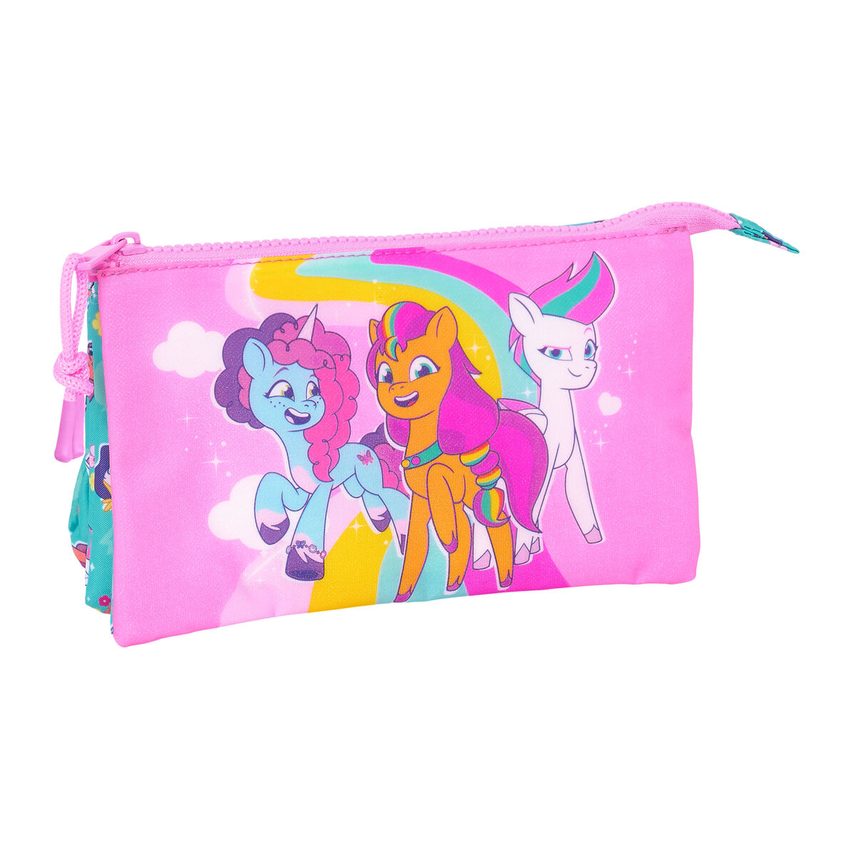Tredobbelt bæretaske My Little Pony Magic Pink Turkisblå 22 x 12 x 3 cm – billede 2