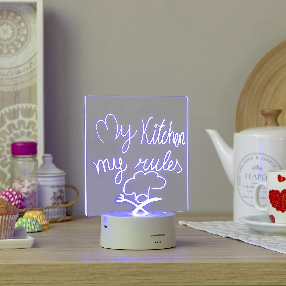 LED-tavle InnovaGoods Grå – Kreativt Notatbord ��– billede 5
