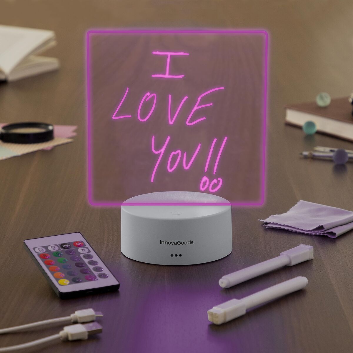LED-tavle InnovaGoods Grå – Kreativt Notatbord – billede 7