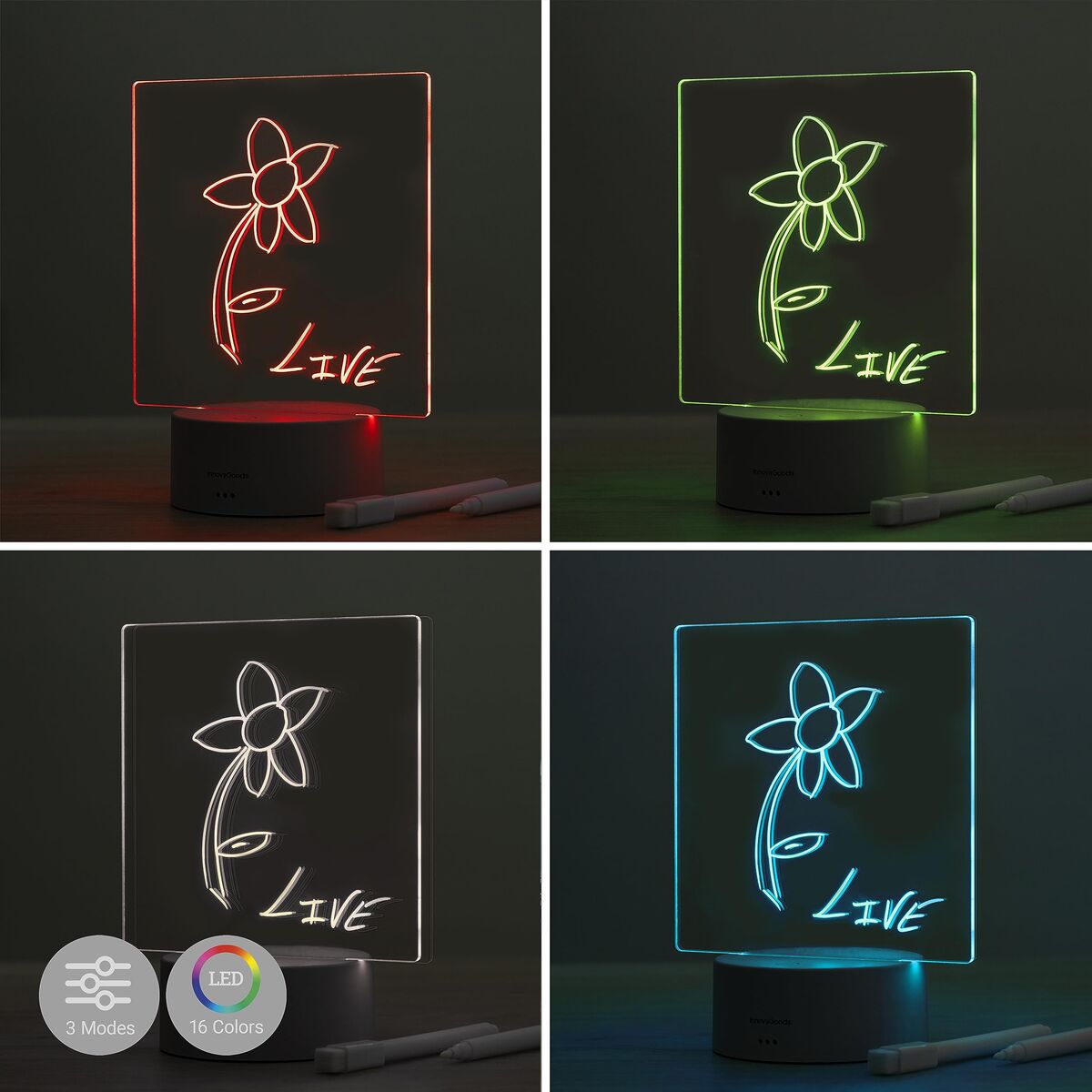 LED-tavle InnovaGoods Grå – Kreativt Notatbord – billede 6