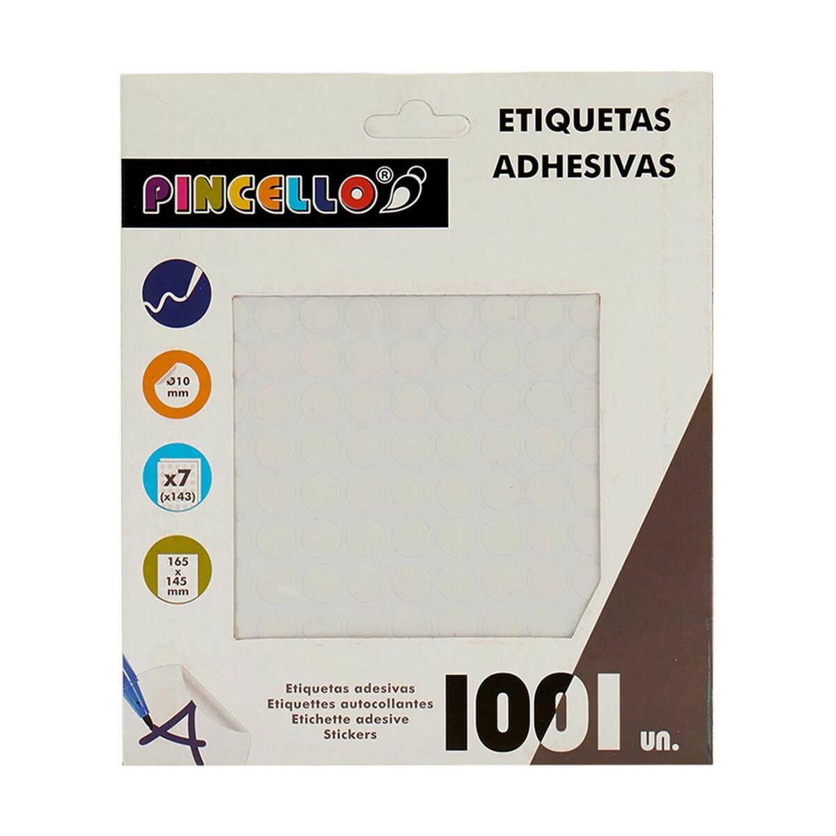 Selvklæbende etiketter Pincello Hvid Ø 10 mm (12 enheder) – billede 3