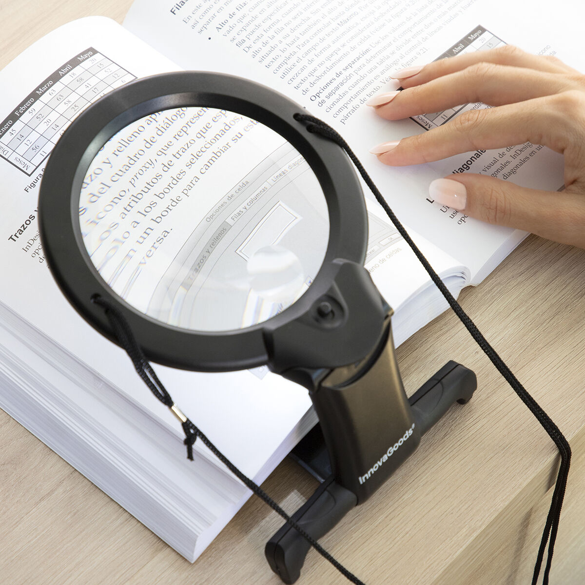 Håndfri forstørrelsesglas med LED-lys Zooled InnovaGoods – billede 7